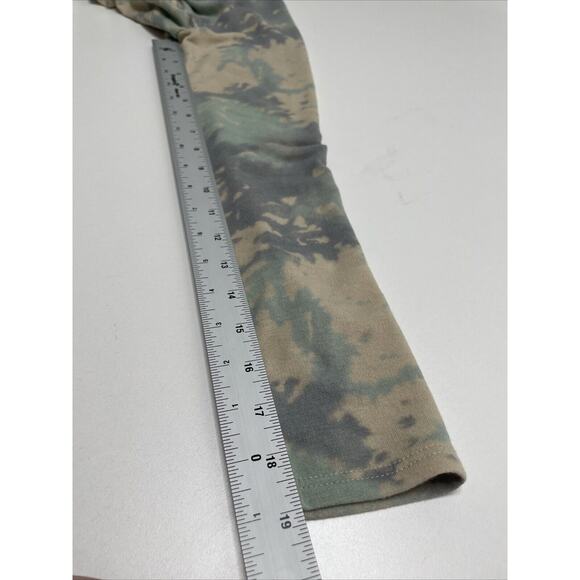 FANTASTIC FAWN V Neck Camo Tie Dye Sweatshirt Dress Tunic Pastel Boho Women M - Picture 10 of 10